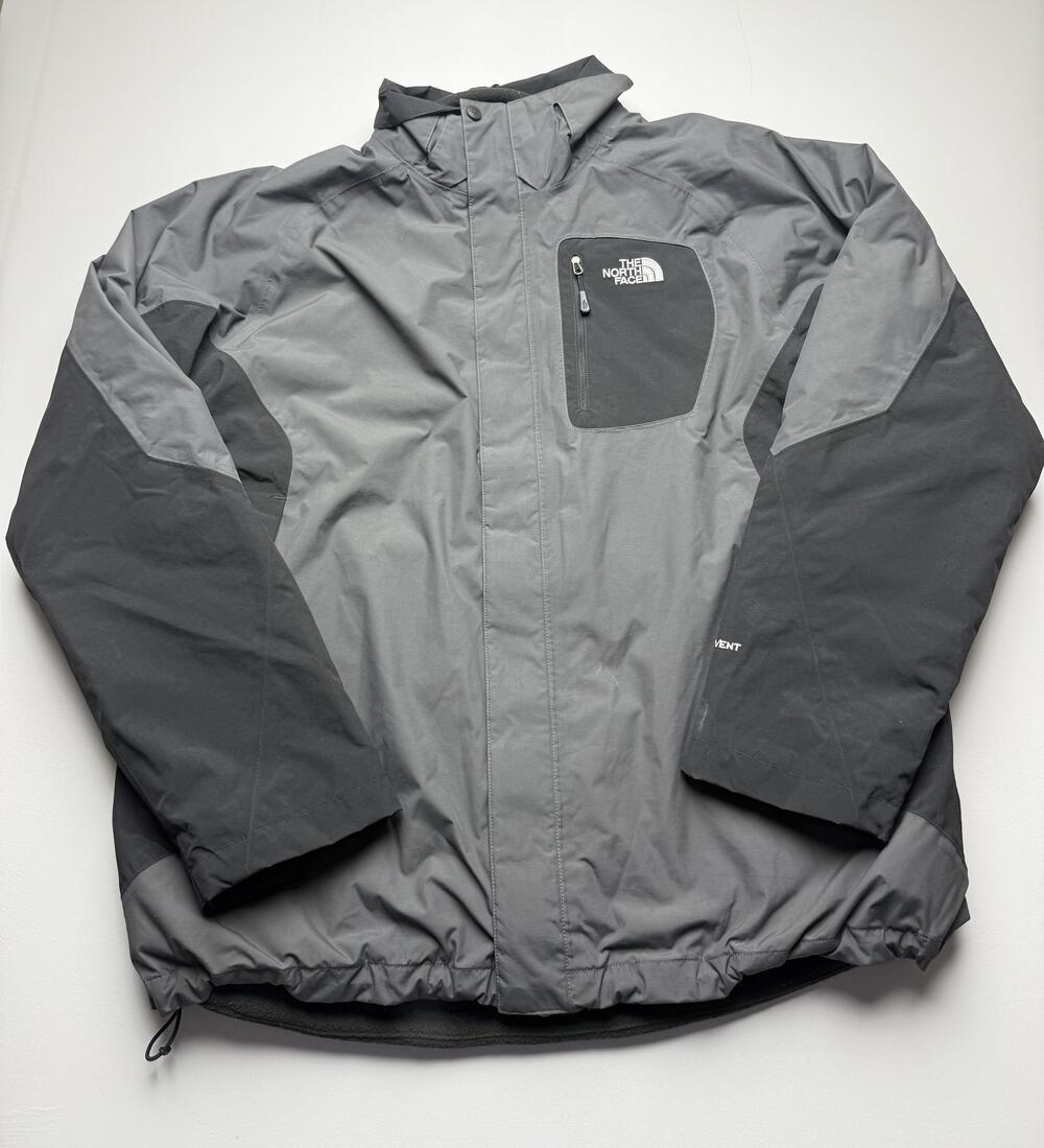 The North Face Jacket Mens XL Gray Hooded Full Zip Ski Waterproof Winter
